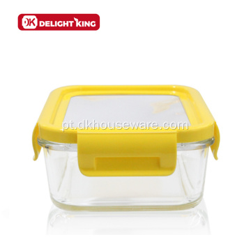 Recipiente para alimentos de vidro com alto teor de borosilicato com tampa de silicone